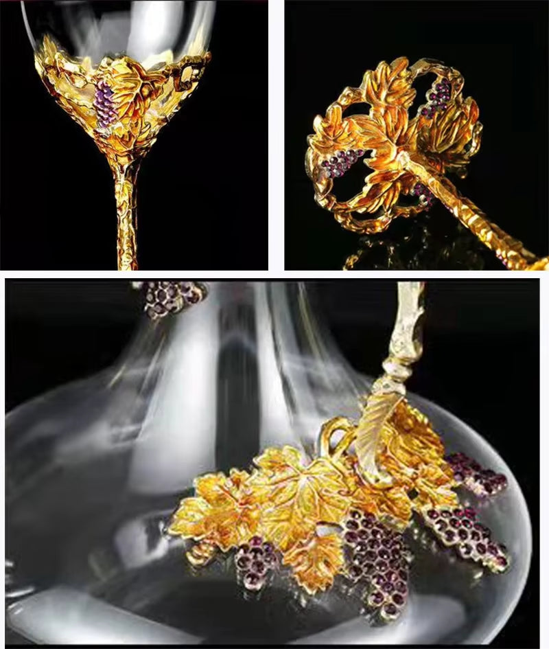 Golden Enamel Wine Glass