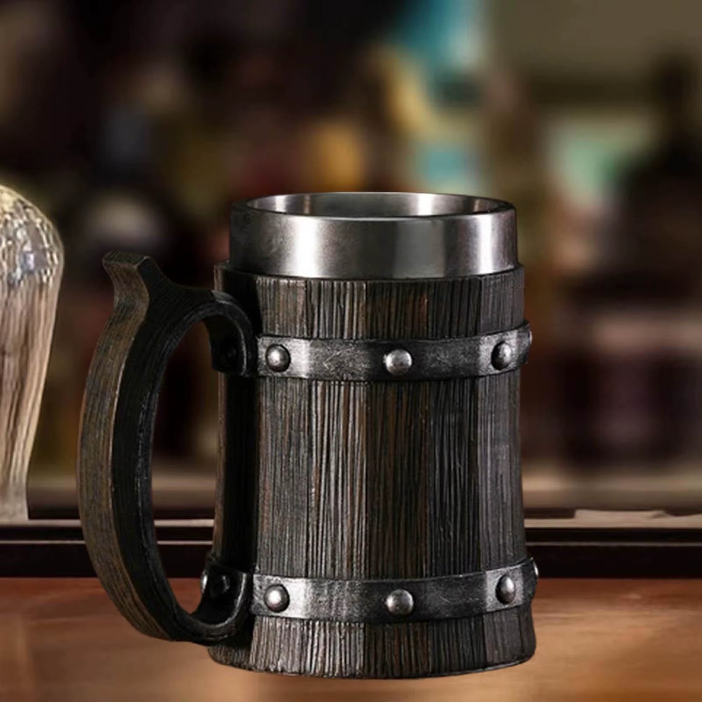 Wooden Barrel Beer Mug