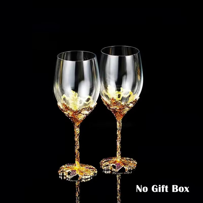 Golden Enamel Wine Glass 