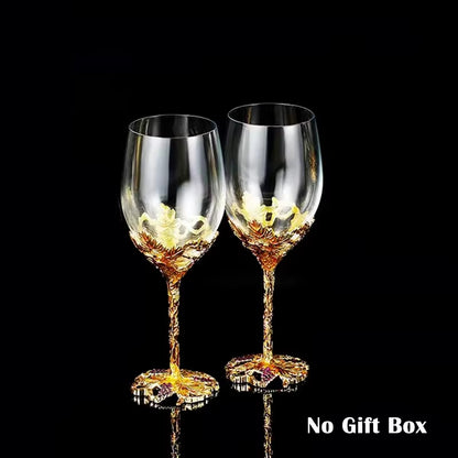 Golden Enamel Wine Glass 
