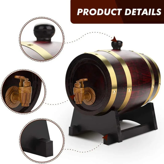 3L Vintage Wood Barrel