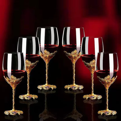 Golden Enamel Wine Glass 